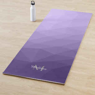 Tapete De Yoga Monograma de malha geométrica roxa ultravioleta