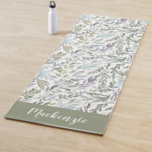 Monograma de Nome Aquarela Botânica Verde Azul