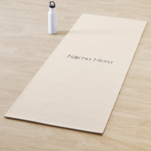 Tapete De Yoga Monograma de nome personalizado de creme leve mini