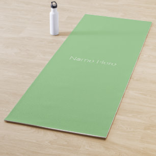Tapete De Yoga Monograma de nome personalizado verde de sábio mi