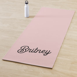 Tapete De Yoga Monograma e Nome Moderno Pink Pidroso Blush