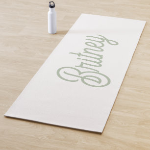 Tapete De Yoga Monograma e Nome Personalizados Verde do Modern Sa