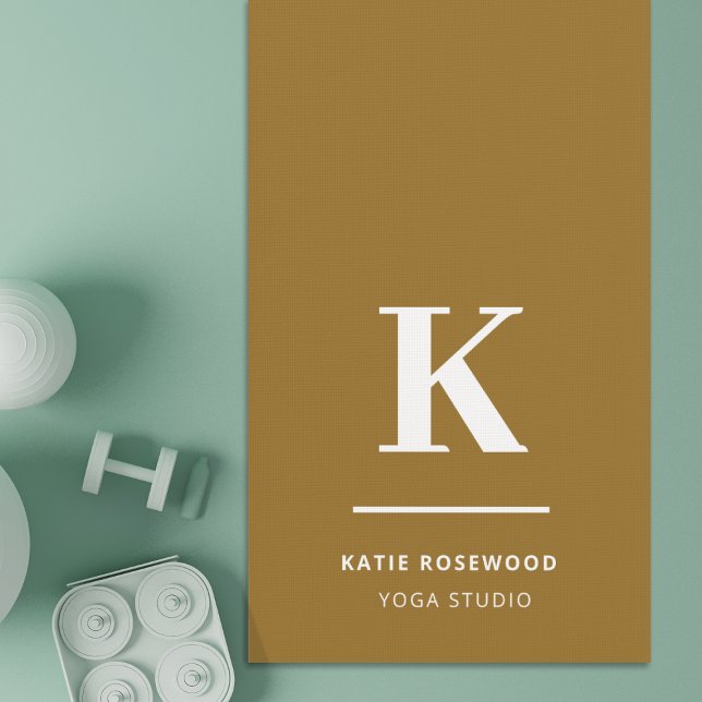 Tapete De Yoga Monograma Elegante Dourado e sofisticado de Luxo m (Criador carregado)