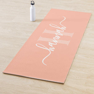 Tapete De Yoga Monograma Feminino Grande em Letra de Forma