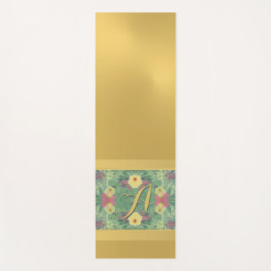 Tapete De Yoga Monograma Floral Cor do Brass Yoga Mat