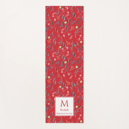 Tapete De Yoga Monograma Floral RED Personalizado