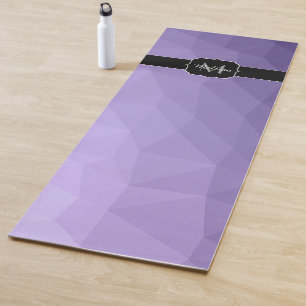 Tapete De Yoga Monograma geométrico roxo ultravioleta da malha