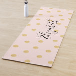 Tapete De Yoga Monograma Girly Pink<br><div class="desc">Um tapete de ioga rosado feminino com bolinhas de folha de ouro falsas. Personalize-o com o seu nome. Projetado para você pelo Blackberry Boulevard.</div>