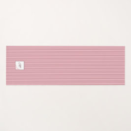 Tapete De Yoga Monograma inicial de script de Rosa de faixa rosa