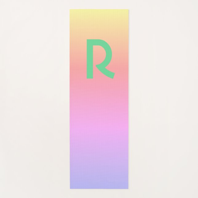 Tapete De Yoga Monograma Lilac Rosa Moderno (Frente)