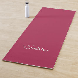 Tapete De Yoga Monograma minimalista rosa cereja