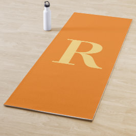 Tapete De Yoga Monograma Moderno Laranja