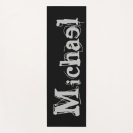 Tapete De Yoga Monograma moderno minimalista: yoga branco preto