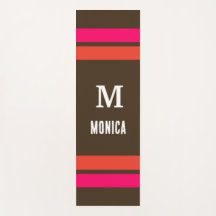 Monograma personalizada Listras Marrom e Laranja