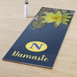 TAPETE DE YOGA MONOGRAMA PERSONALIZADA NAMASTE ZEN YELLOTUS FLORA