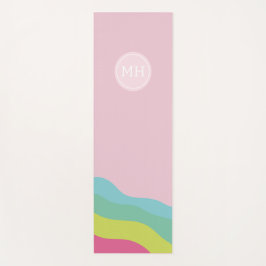 Tapete De Yoga Monograma personalizado arco-íris colorido trendy 
