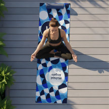 Monograma Personalizado Bauhaus Geométrico Azul Mo