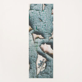 Tapete De Yoga Monograma personalizado de madeira verde-azul-russ