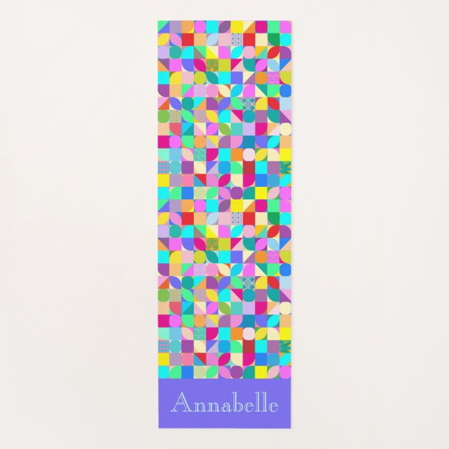 Tapete De Yoga Monograma Personalizado Ioga Workout Modern Yoga M (Frente)