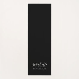 Tapete De Yoga Monograma Personalizado Preto Nome Personalizado