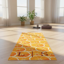 Monograma personalizado Yoga Mat com Citrus Laranj