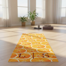 Tapete De Yoga Monograma personalizado Yoga Mat com Citrus Laranj