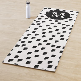 Tapete De Yoga Monograma Preto e Branco de Brushbird