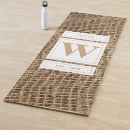 Tapete De Yoga Monograma Russo Burlap Inicial