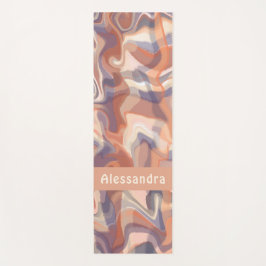 Tapete De Yoga Monograma tartan laranja-castanho