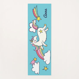 Tapete De Yoga Monograma. Uma Porcaria Bonita O Arco-Íris Estende