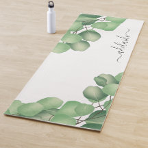Monograma Verde Eucalyptus Botânico Yoga Mat