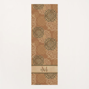 Tapete De Yoga Monogramas Boho Dark Rust Mandalas