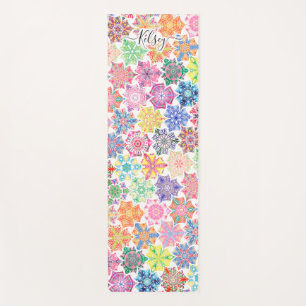Tapete De Yoga Monogramas Coloridos Boho Mandala Padrão Adiciona