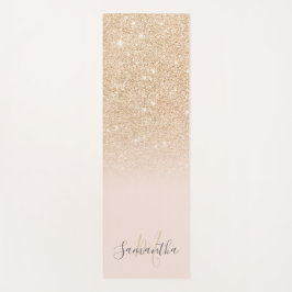 Tapete De Yoga Monogramas cor-de-rosa-brilho