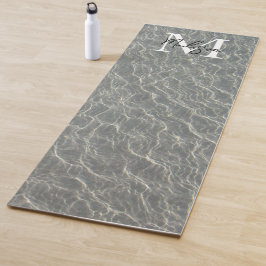 Tapete De Yoga Monogramas de água e areia do oceano de praia