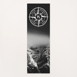 Tapete De Yoga Montes dramáticos do emblema da estrela da Compass