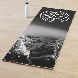 Tapete De Yoga Montes dramáticos do emblema da estrela da Compass