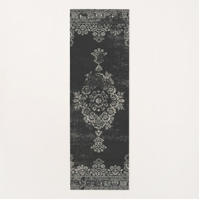 Tapete De Yoga motif oriental noir (Frente)