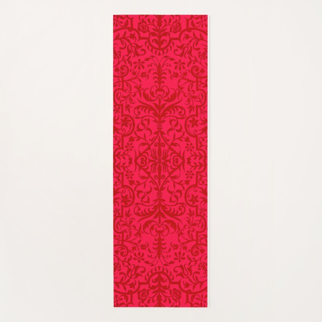 Tapete De Yoga Motif vitoriano em vermelho (Frente)
