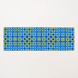 Tapete De Yoga Motif yoga, estilo mandala azul e amarelo
