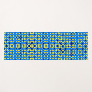 Tapete De Yoga Motif yoga, estilo mandala azul e amarelo