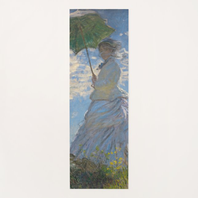 Tapete De Yoga Mulher com Parasol | Paisagem Francesa (Frente)