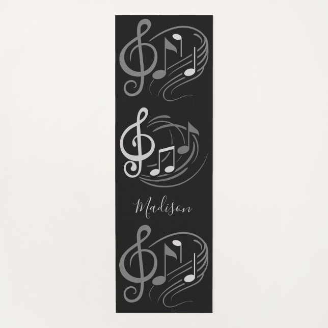 Tapete De Yoga Music Notes nome personalizado yoga mat (Frente)