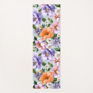 Tapete De Yoga Muted Colorful Flowers Boho flower