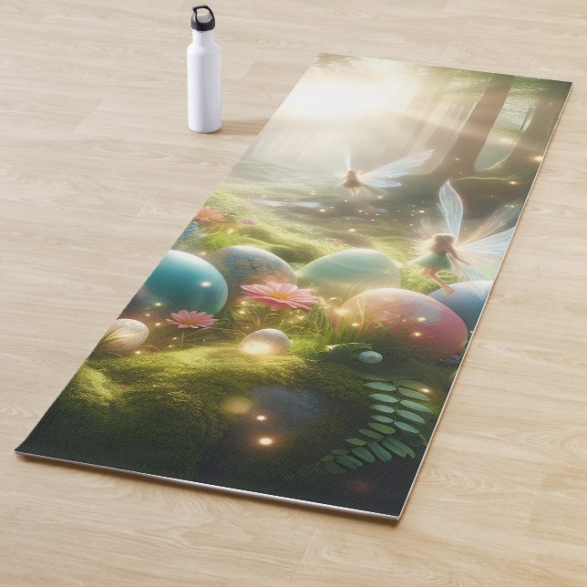 Tapete De Yoga Mystical Forest Fairy Magical Spring Eggs (In Situ)