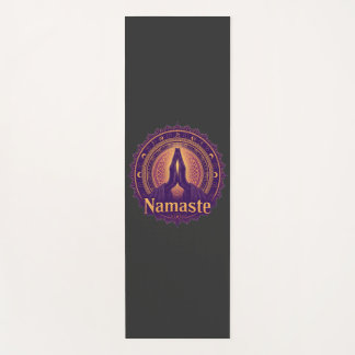 Tapete De Yoga Mystical Namaste Yoga Mat com mãos e homem de oraç