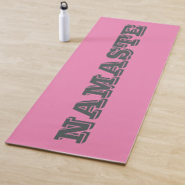 Tapete De Yoga Na moda Namaste Pink Cinza Tipografia Yoga Mat
