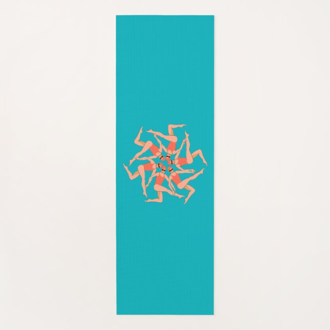 Tapete De Yoga Nadadores - Coreografia de Nadação Sincronizada (Frente)