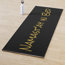 Tapete De Yoga Namast in Bed Black Dourada ny Yoga Pun Mat