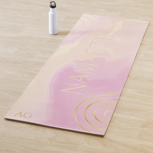 Tapete De Yoga Namaste Abstrato Watercolor Yoga Mat (In Situ)